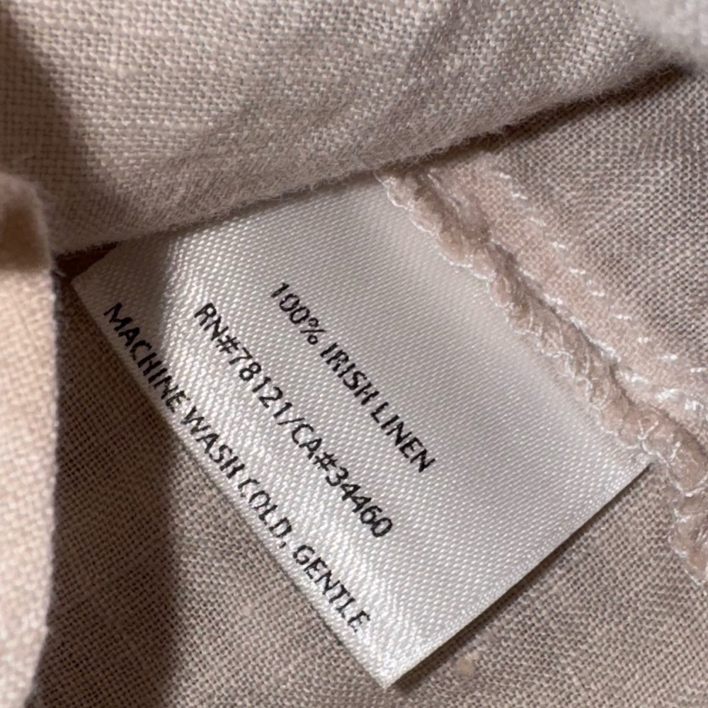 Eileen Fisher 100% Irish Linen Ruffled Tie Front Top Cardigan Neutral Size 2X - Picture 5 of 9